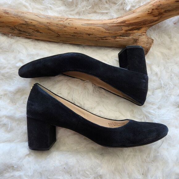 Cole haan black suede block heel pumps 8.5B - Picture 1 of 11